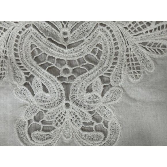 Lauren Ralph Lauren 3/4 Sleeve Lace Trim Shift Dress White Women's Size 16 Beach - Picture 8 of 8